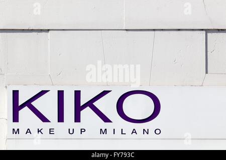 Kiko Milano segno su una parete Foto Stock