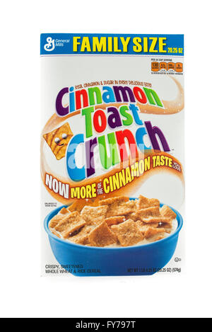 Winneconne, WI - 5 Febbraio 2015: casella di Cinnamon Toast Crunch cereale un prodotto di General Mills. Foto Stock