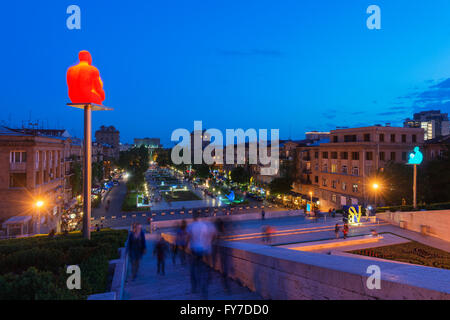 Eurasia, la regione del Caucaso meridionale, Armenia, Yerevan, mostre d'arte presso la cascata Foto Stock