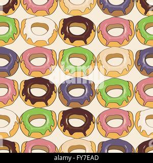 Ciambelle modello senza giunture Illustrazione Vettoriale