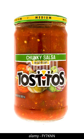 Winneconni, WI - 10 Giugno 2015: Giara di Tostitos chunky salsa Foto Stock