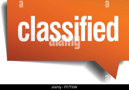 Classificato orange discorso bolla isolato su bianco Illustrazione Vettoriale