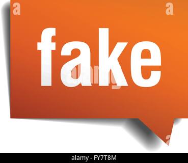 Fake orange discorso bolla isolato su bianco Illustrazione Vettoriale