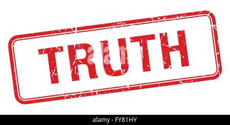 La verità la piazza rossa grungy vintage francobollo isolato Illustrazione Vettoriale