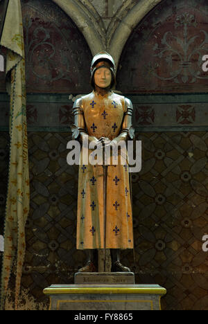 Giovanna d'Arco scultura. Cattedrale di Notre-Dame. Reims. Marne. Francia. Foto Stock