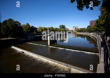 Flint River di Flint, Michigan. Foto Stock