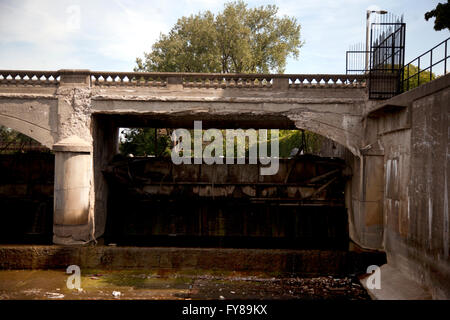 Hamilton diga sul fiume vitreo di Flint, Michigan. Foto Stock