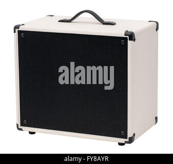 Bianco e Nero amplificatore per chitarra. Isolato su sfondo bianco. Foto Stock