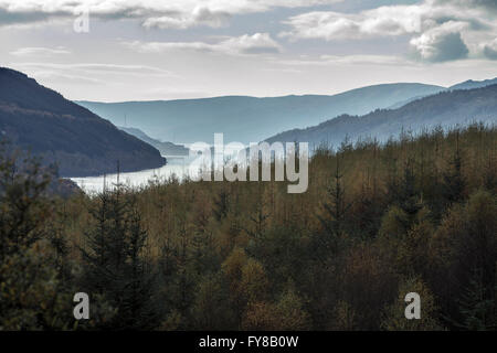 Vista del Loch Long da Arrochar attraverso la nebbia Foto Stock