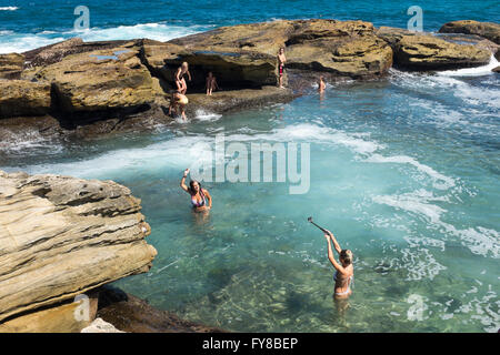 Giles Bagni, Coogee Beach, Sydney, Nuovo Galles del Sud, Australia Foto Stock