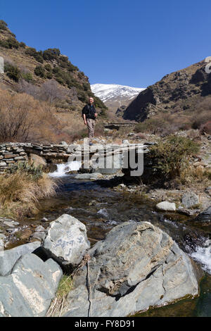 Paesaggio ai piedi delle colline di Mulhacen, Andalusia, Spagna Foto Stock