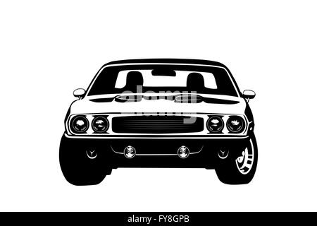American muscle car leggenda silhouette illustrazione vettoriale Illustrazione Vettoriale