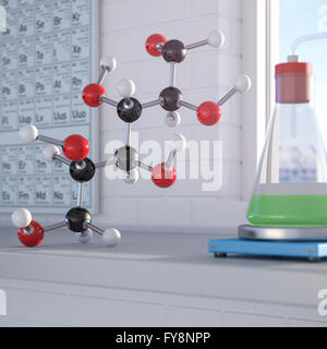 Molecola di glucosio modello in laboratorio Foto Stock