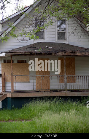 Parzializzato home di Flint, Michigan Foto Stock