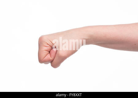 Il vecchio donna di pugno Foto Stock