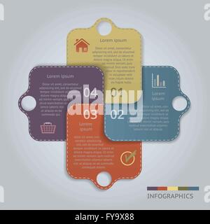 Infografico della figura 4 sono indicati i banner con i numeri Illustrazione Vettoriale