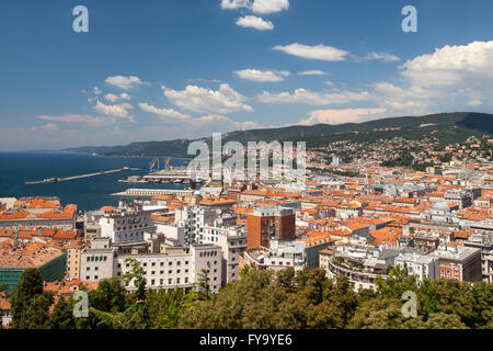 Vista da Castel San Giusto, Trieste, Friuli Venezia Giulia, Italia Foto Stock