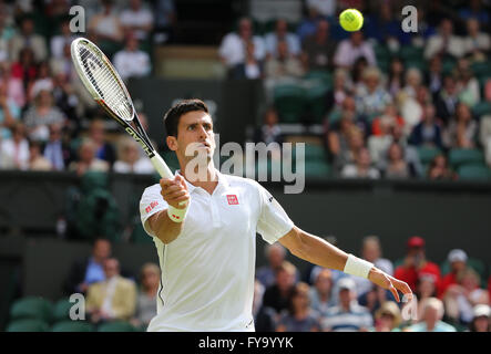 Novak Djokovic, SRB campionati di Wimbledon in 2014, ITF Grand Slam torneo di tennis, AELTC, All England Lawn Tennis e Foto Stock