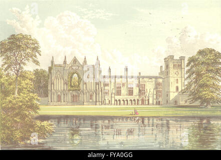 La Newstead Abbey, Mansfield, Nottinghamshire (Webb), antica stampa 1890 Foto Stock