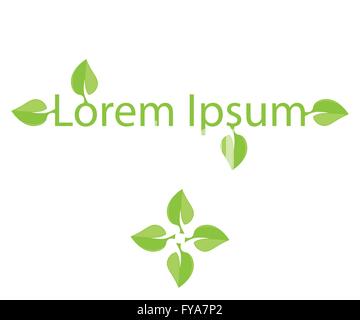 Foglia verde eco logo. Illustrazione Vettoriale. EPS 10. Nessuna trasparenza. I gradienti di n. Le materie prime sono facili da modificare. Illustrazione Vettoriale