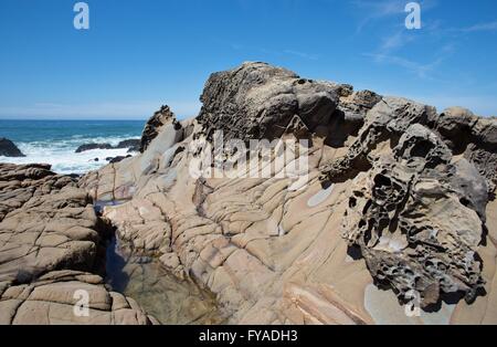 Le formazioni rocciose a Salt Point State Park sulla Northern California Coast. Foto Stock