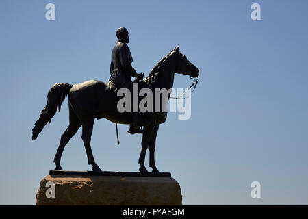 Generale George Meade statua monumento, Gettysburg National Military Park, Pennsylvania, STATI UNITI D'AMERICA Foto Stock