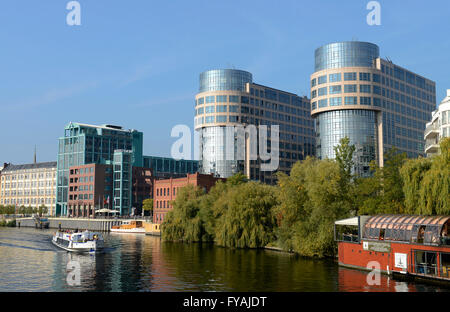 Spree, Meierei Bolle, Spreebogen, Alt-Moabit, Berlino, Deutschland Foto Stock