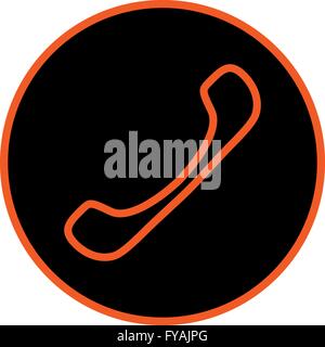 Nero opaco e giallo icona del telefono, illustrazione vettoriale. Illustrazione Vettoriale