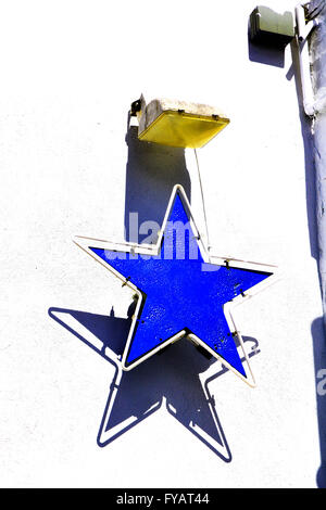 Newcastle blue star insegna al neon North Shields Foto Stock