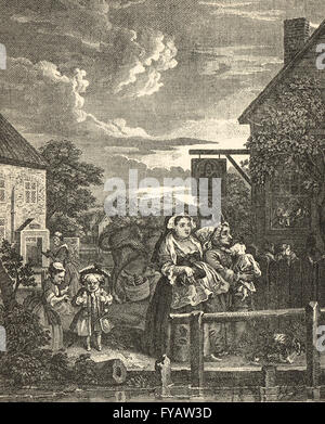 Quattro volte del giorno, sera da William Hogarth circa 1736 Foto Stock