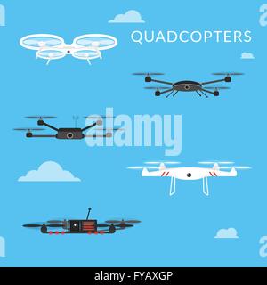 La promozione e la pubblicità da quadcopters Illustrazione Vettoriale