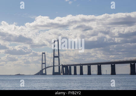 Foto del Grande Belt ponte di sospensione in Danimarca Foto Stock