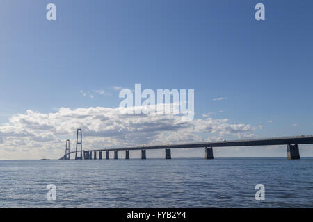 Foto del Grande Belt ponte di sospensione in Danimarca Foto Stock