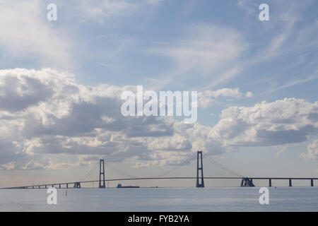 Foto del Grande Belt ponte di sospensione in Danimarca Foto Stock