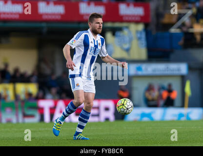 Villareal, Spagna. 24 Aprile, 2016. Asier Illarramendi della Real Sociedad durante la Liga corrispondono a Estadio El Madrigal, Villarreal. Credito: MARIA JOSE SEGOVIA CARMONA/Alamy Live News Foto Stock