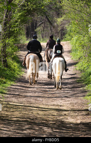 Trail riders club facendo un passo per la carità in un parco. Foto Stock