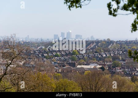 Vista sulla città da Alexandra Palace, Alexandra Park, London Borough of Haringey, Greater London, England, Regno Unito Foto Stock