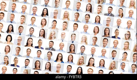 Collage con molte persone di affari ritratti Foto Stock