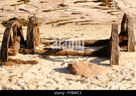 Ruggine storica ferrovia carrello ruote sull isola Windang Illawarra NSW Australia Foto Stock