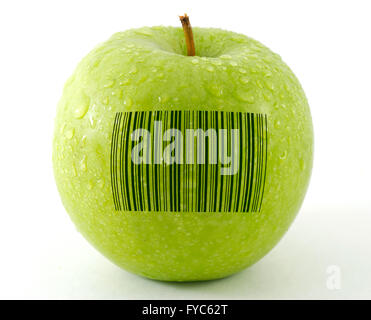 Fresh apple con codice a barre Foto Stock