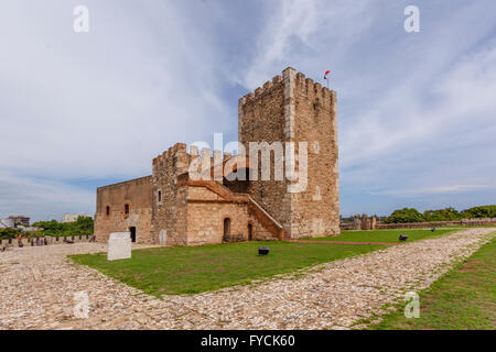 Fortaleza Ozama, Torre De Homenaje, XVI secolo, Sito Patrimonio Mondiale dell'Unesco Zona Colonial, la città di Santo Domingo Foto Stock