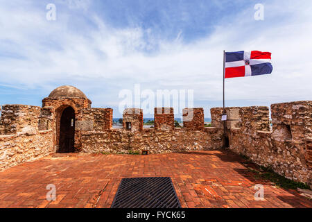 Fortaleza Ozama, Torre De Homenaje, XVI secolo, Sito Patrimonio Mondiale dell'Unesco Zona Colonial, la città di Santo Domingo Foto Stock