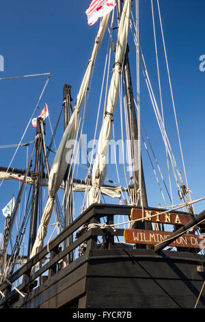 Replica di Christopher Columbus' nave, nina ancorata in ft myers, Florida, Stati Uniti d'America Foto Stock