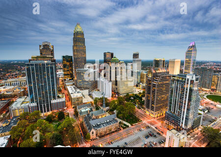 Charlotte, North Carolina, Stati Uniti d'America uptown cityscape. Foto Stock