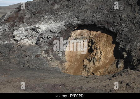 Lava in Krafla area vulcanica Foto Stock