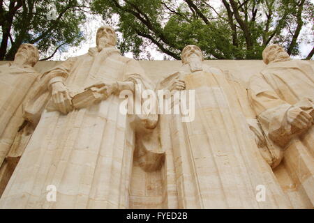 Il muro dei Riformatori in bastioni park, Ginevra, SVIZZ Foto Stock