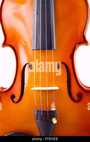 Vintage violino su sfondo bianco Foto Stock