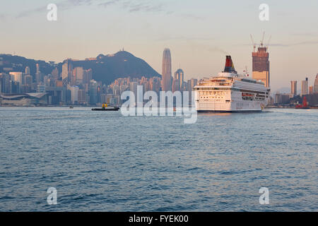 Porto di Victoria e di Hong Kong. Foto Stock