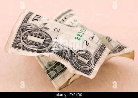 Dollaro sgualcito Foto Stock