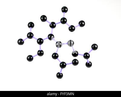 Una molecola isolata struttura contro uno sfondo bianco Foto Stock
